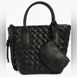 Steve Madden Bgene Woven Satchel Bag Black